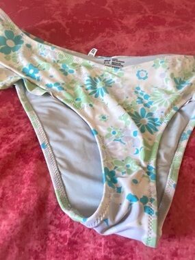 aerie Blue & Green Floral Bikini Bottoms